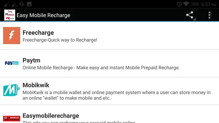 Easy Mobile Recharge India android App screenshot 1